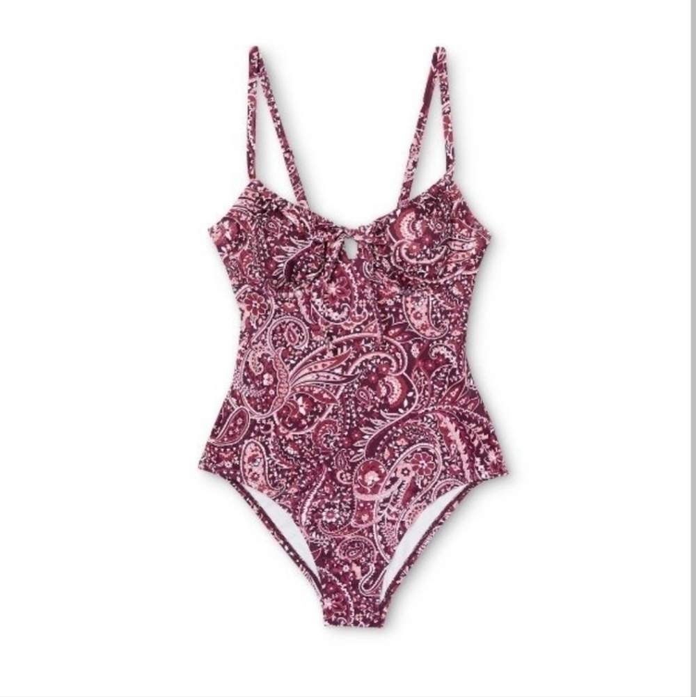 Kona Sol Women's Tie-Front Underwire Medium Coverage One-Piece Swimsuit - Picture 3 of 12